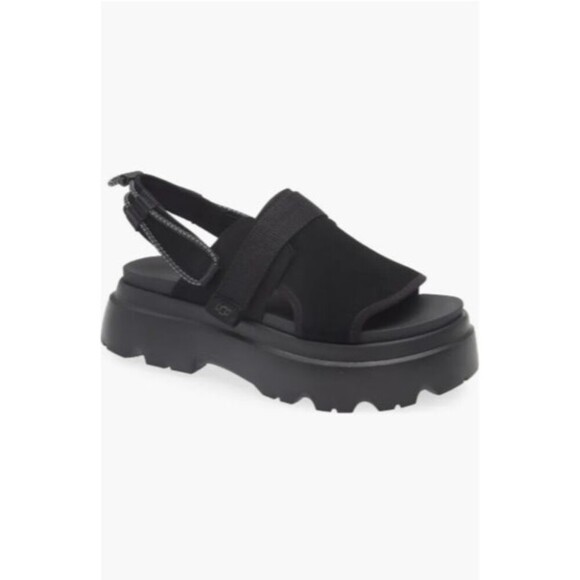 UGG Womens Cady Platform Sandal Black Open Toe Ankle Strap Y2K Shoes NIB - Picture 1 of 8